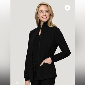 NWT black mandala scrub jacket M
